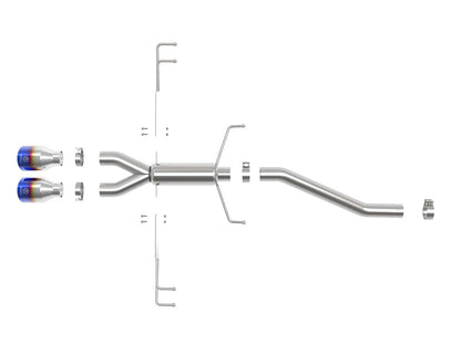 aFe Takeda 2.5in 304SS Axle-Back Exhaust System 17-19 Honda Civic Type R L4-2.0L (t) - BL Flame Tip