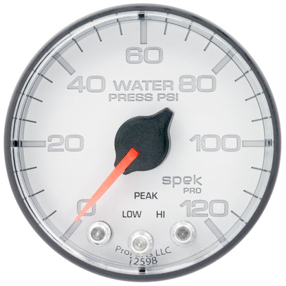 Autometer Spek-Pro 2 & 1/16" Water Press Gauge 120PSI