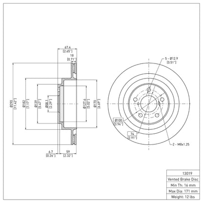 DFC 05-09 Subaru Impreza R Brake Rotor | Impreza 92-11/Legacy 98-09 (600-13019)