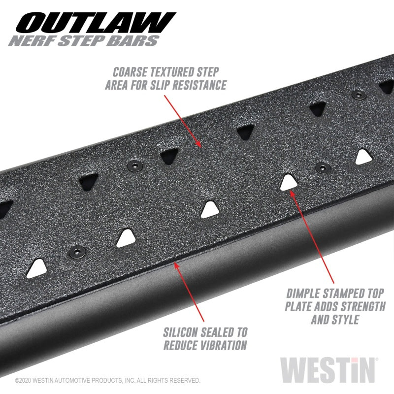Westin 58-54165 Outlaw Nerf Step Bar For 2020-2023 Jeep Gladiator