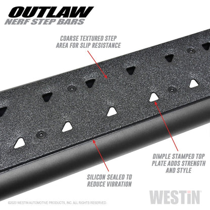 Westin 58-54165 Outlaw Nerf Step Bar For 2020-2023 Jeep Gladiator