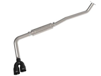aFe Rebel Series 3in 304 Stainless Middle-Side Exit Exhaust Black Tips Toyota Hilux 15-26 L4-2.4/2.8