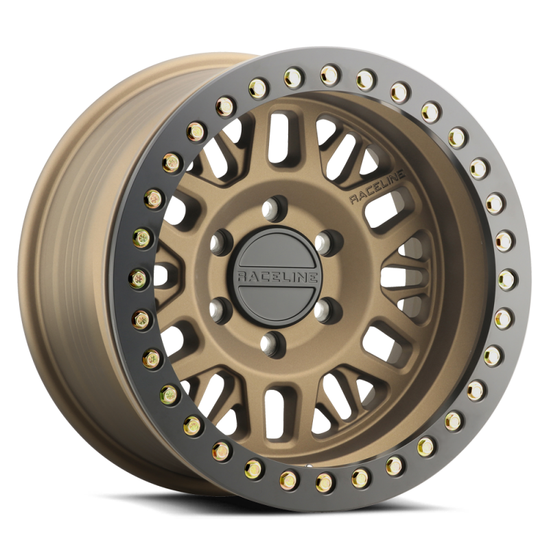 (set of 4) Raceline RT951 Ryno Bronze & Black Ring Beadlock | 17x9" -38mm | 5x127mm Wheel