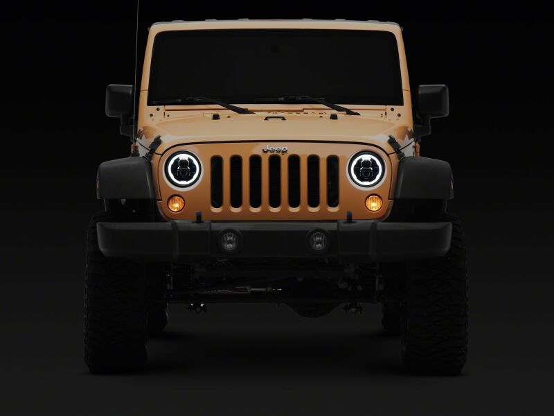 Raxiom 07-18 Jeep Wrangler Axial 7-Inch LED Headlights w/ DRL Black Housing (J178741)