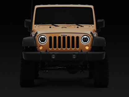 Raxiom 07-18 Jeep Wrangler Axial 7-Inch LED Headlights w/ DRL Black Housing (J178741)