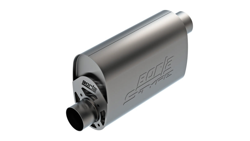 Borla CrateMuffler LS3 3in Offset In/Out Oval 14x4.35x9.10in S-Type | Chevrolet LS3 (400959)
