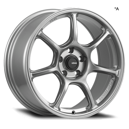 (set of 4) Konig Ultragram Titanium Metallic | 18x11" +15mm | 5x114.3mm Wheel
