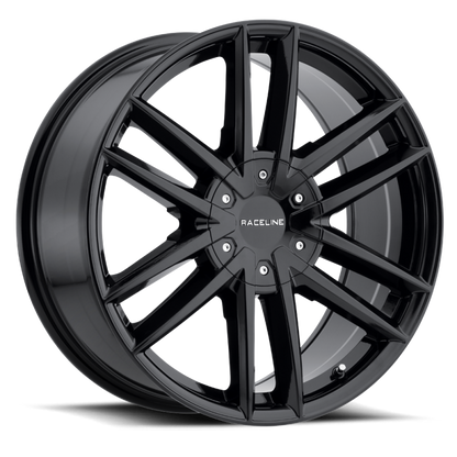 (set of 4) Raceline 158 Impulse Gloss Black | 22x9.5" +35mm | 6x139.7/6x135mm Wheel