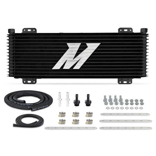 Mishimoto 13-Row Stacked Plate Transmission Cooler, Powder Coat, 22.85in X 7.10in X 1.25in, Black