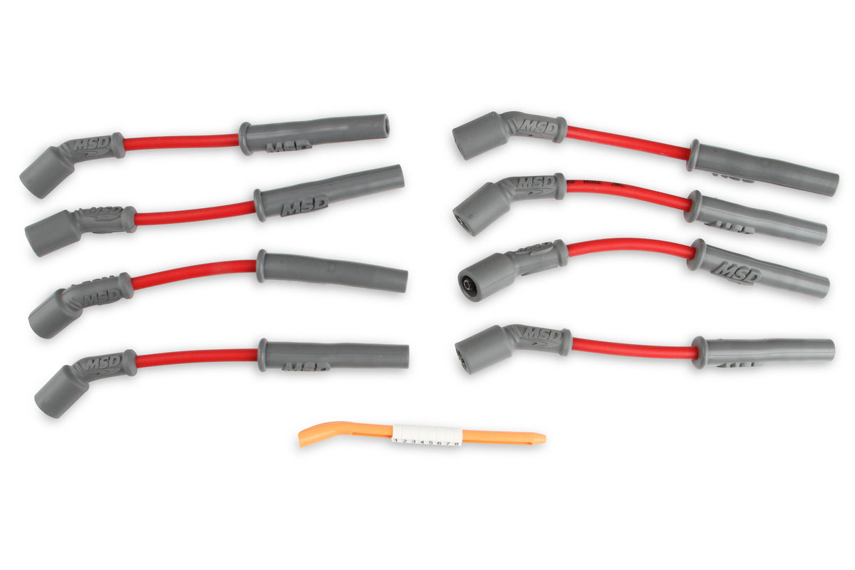 MSD 32819 Super Conductor Spark Plug Wire Set, Red