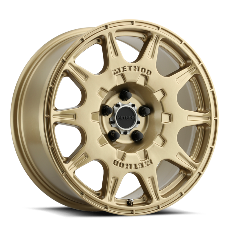 (set of 4) Method MR502 Rally Gold | 17x8" +38mm | 5x4.5in Wheel