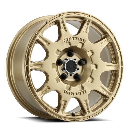 (set of 4) Method MR502 Rally Gold | 17x8" +38mm | 5x4.5in Wheel
