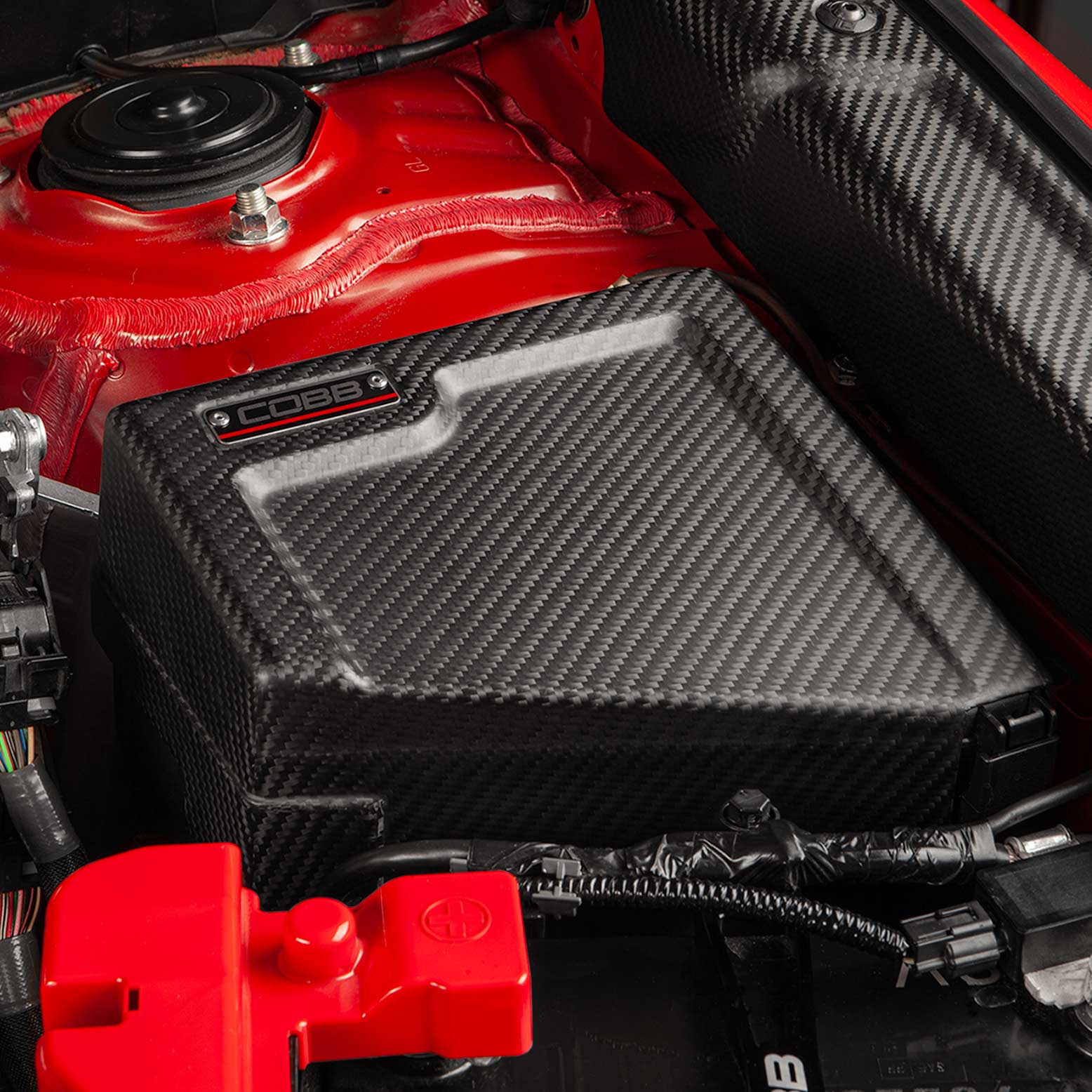 COBB Redline Matte Carbon Fiber Fuse Box Cover Kit | Subaru WRX (22-25) (846665-KIT-RMC)