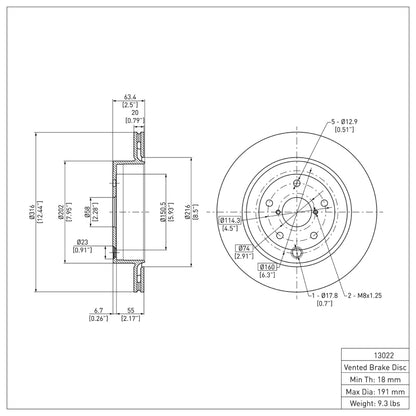DFC 08-20 Subaru WRX Rear Brake Rotor | Impreza/Outback (00-21) (600-13022)