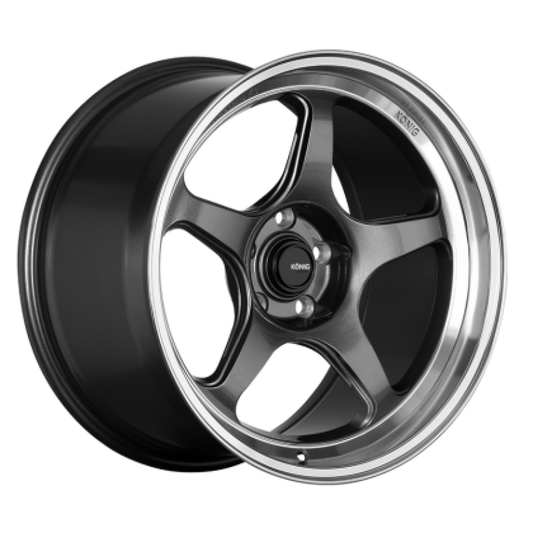 Konig Hyperspec Anthracite Metallic w/ Mirror Machined Lip | 18x9" +42mm | 5x114.3mm Wheel