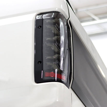 AlphaRex 87-96 Ford F-Series/Bronco LUXX-Series LED Tail Lights Black Red