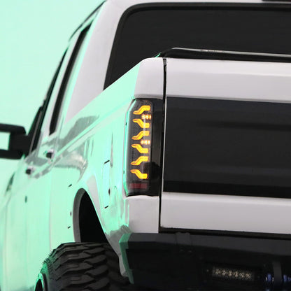 AlphaRex 87-96 Ford F-Series/Bronco LUXX-Series LED Tail Lights Black Red