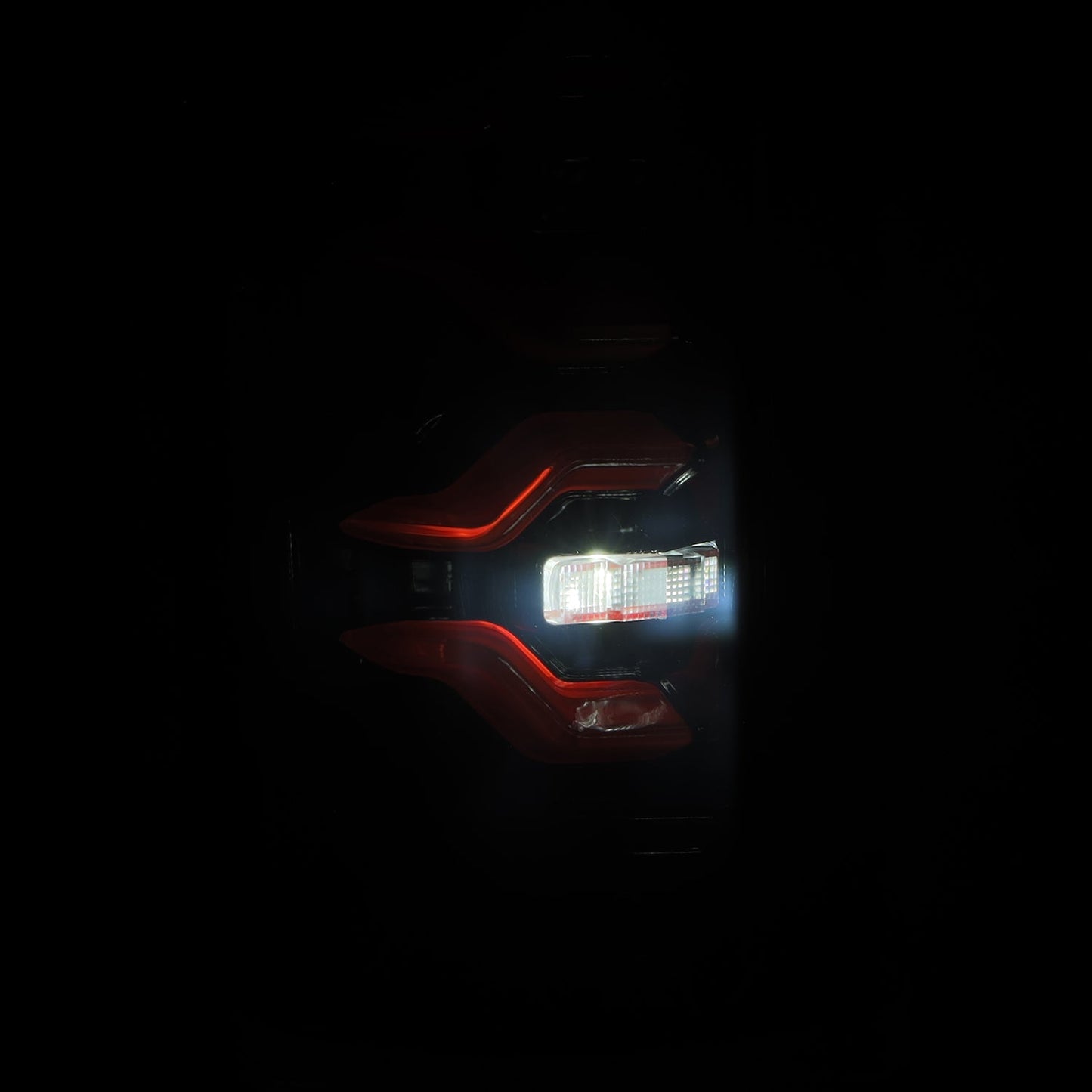 AlphaRex 87-96 Ford F-Series/Bronco LUXX-Series LED Tail Lights Black Red