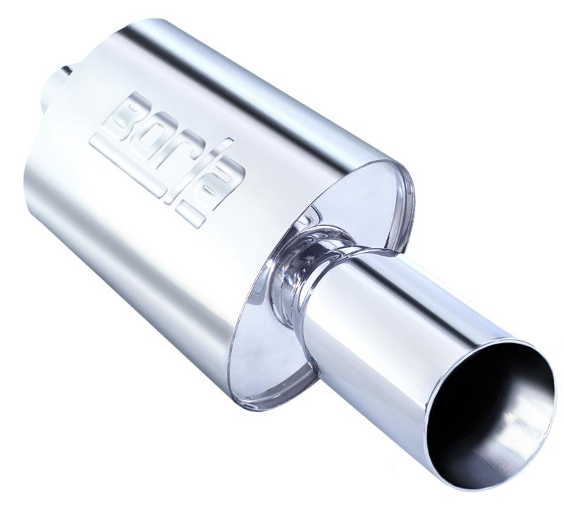 Borla Boomer Muffler | T-304 SS Oval 2.25in In 4in Side Out (40057)
