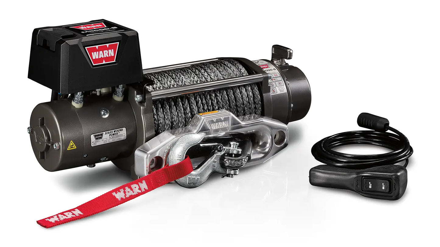 WARN 87800 M8000-S 8000 lb Premium Series Winch 4.8HP 100 3/8 Synthetic Rope