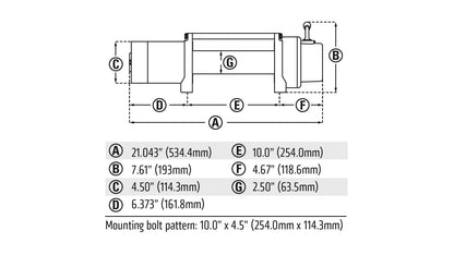 WARN 87800 M8000-S 8000 lb Premium Series Winch 4.8HP 100 3/8 Synthetic Rope