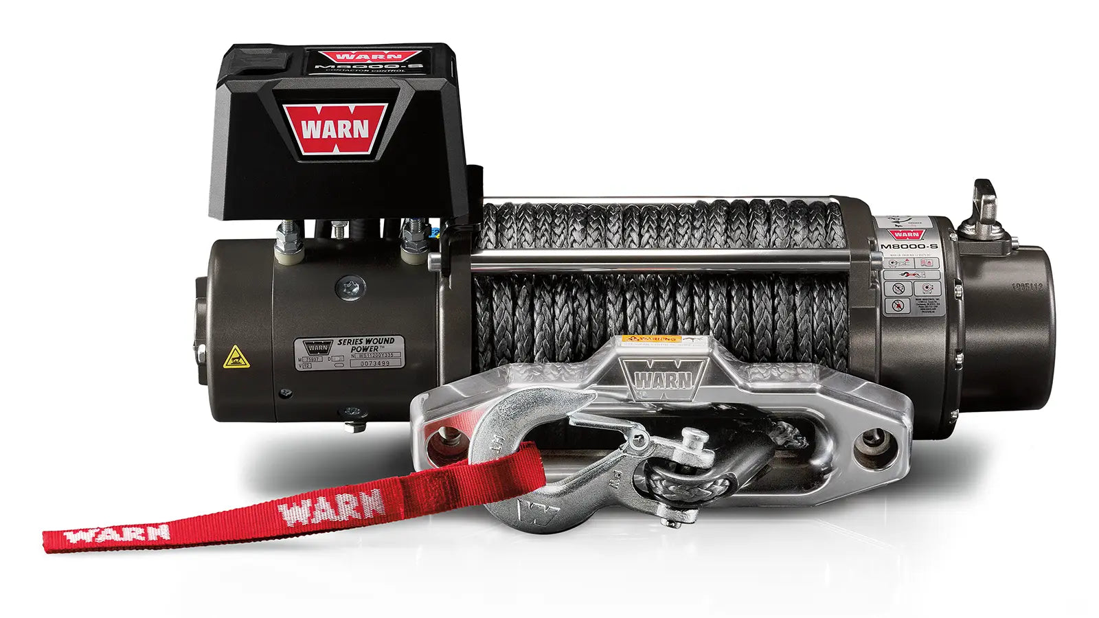 WARN 87800 M8000-S 8000 lb Premium Series Winch 4.8HP 100 3/8 Synthetic Rope