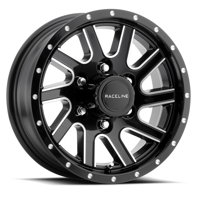 (set of 4) Raceline 820 Twisted Black & Machined | 15x6" +0mm | 6x139.7mm Wheel