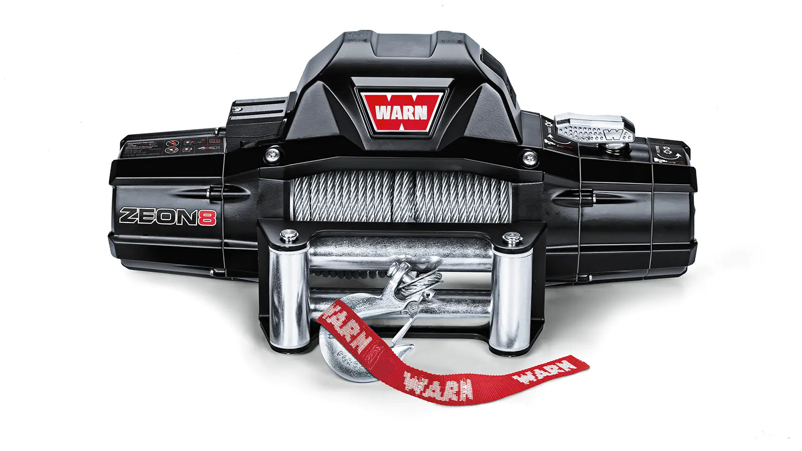 WARN 88980 ZEON 8 8000 lb Premium Series Winch Roller Fairlead 100' Cable 12V
