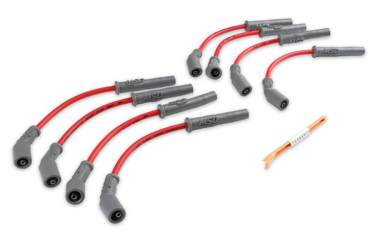 MSD 32829 Super Conductor Spark Plug Wire Set, Red