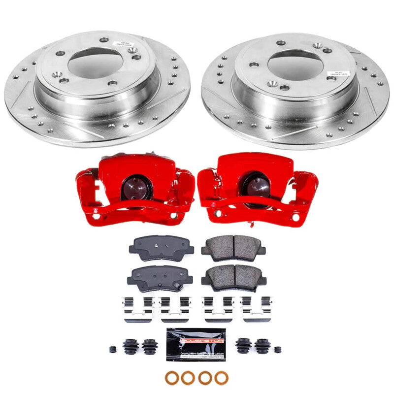 PowerStop Rear Z23 Evolution Kit with Calipers | 2014–2016 Kia Soul (KC6502A)
