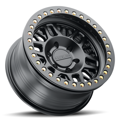 (set of 4) Raceline RT951 Ryno Satin Black Beadlock | 17x9" -12mm | 6x135mm Wheel