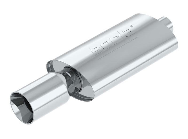 Borla Boomer Muffler | T-304 SS Oval 2.25in In 4in Side Out (40057)