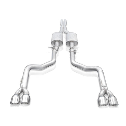 Stainless Works 3in Legend Catback X-Pipe w/ 4in Quad Tips | Dodge Challenger (15-19) (CHAL16CBL4)