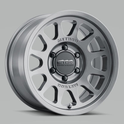 (set of 4) Method MR703 Gloss Titanium | 17x8.5" +0mm | 5x5in Wheel