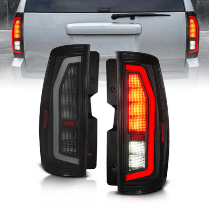 ANZO 07-14 Chevy Suburban/GMC Yukon Full LED Plank Tail Lights Smoke Lens Black (311488)