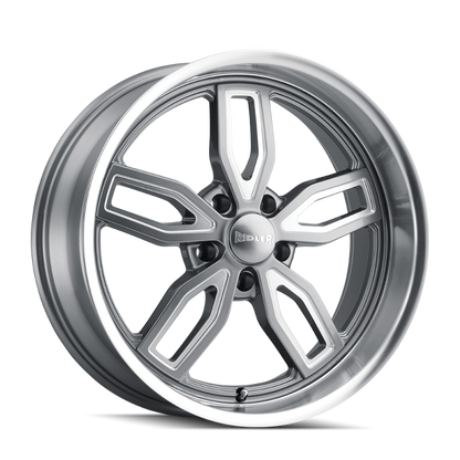 (set of 4) Ridler Wheels 608 Gloss Grey Milled | 18x8" +0mm | 5x114.3mm Wheels