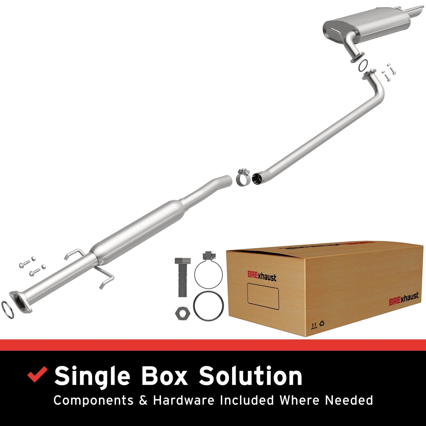 BRExhaust Stainless Steel Direct-Fit Replacement Exhaust System 116-0274