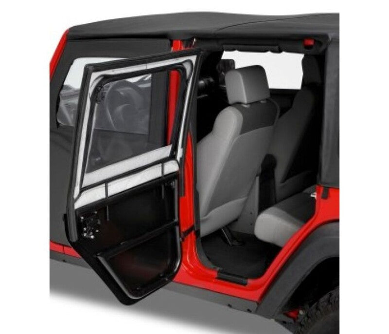Bestop 51806-17 Rear Element Upper Soft Door Blk Twill for 07-18 Wrangler JK 4DR