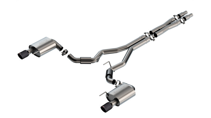 Borla S-Type Cat-Back Exhaust | Ford Mustang GT (24) | W/o Active Exhaust Carbon Fiber (140960CFBA)