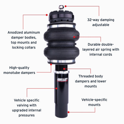 Air Lift 76005 Front Air Suspension Kit For Audi A4 Quattro & FWD S4/RS4 09-16