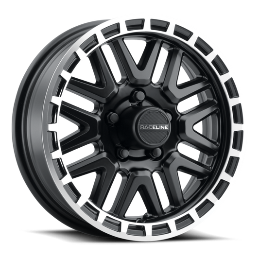 Raceline 953 Krank Black & Machined | 13x4.5 -0.125 | 5x114.3mm Wheel