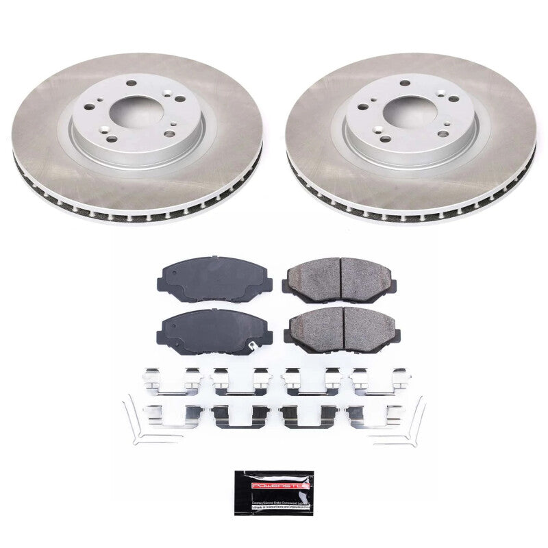PowerStop 12-15 Honda Civic Front Semi-Coated Rotor Kit (SC3055)
