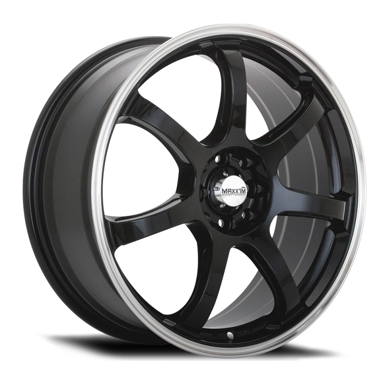 Konig Maxxim Knight Gloss Black Lip Polish | 16x7" +40mm | 10x100/114.3mm Wheel