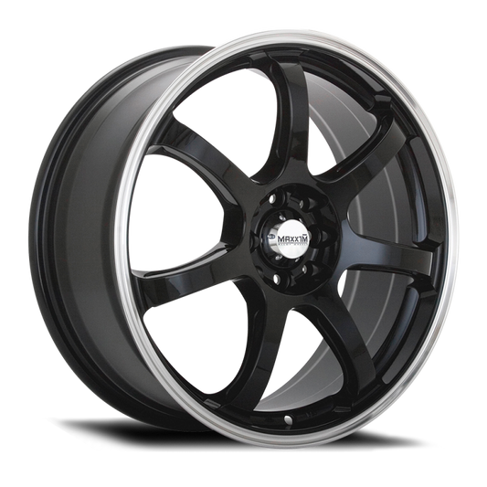 Konig Maxxim Knight Gloss Black Lip Polish | 16x7" +40mm | 10x100/114.3mm Wheel