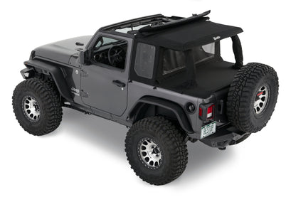 Bestop 80101-17 JL 2-Door Halftop Conversion Kit Premium Black Twill For Jeep Wrangler JL