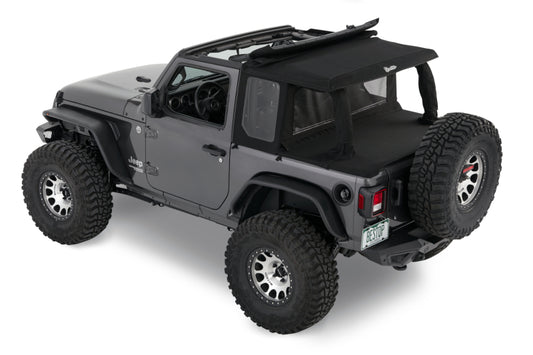 Bestop 80101-17 JL 2-Door Halftop Conversion Kit Premium Black Twill For Jeep Wrangler JL