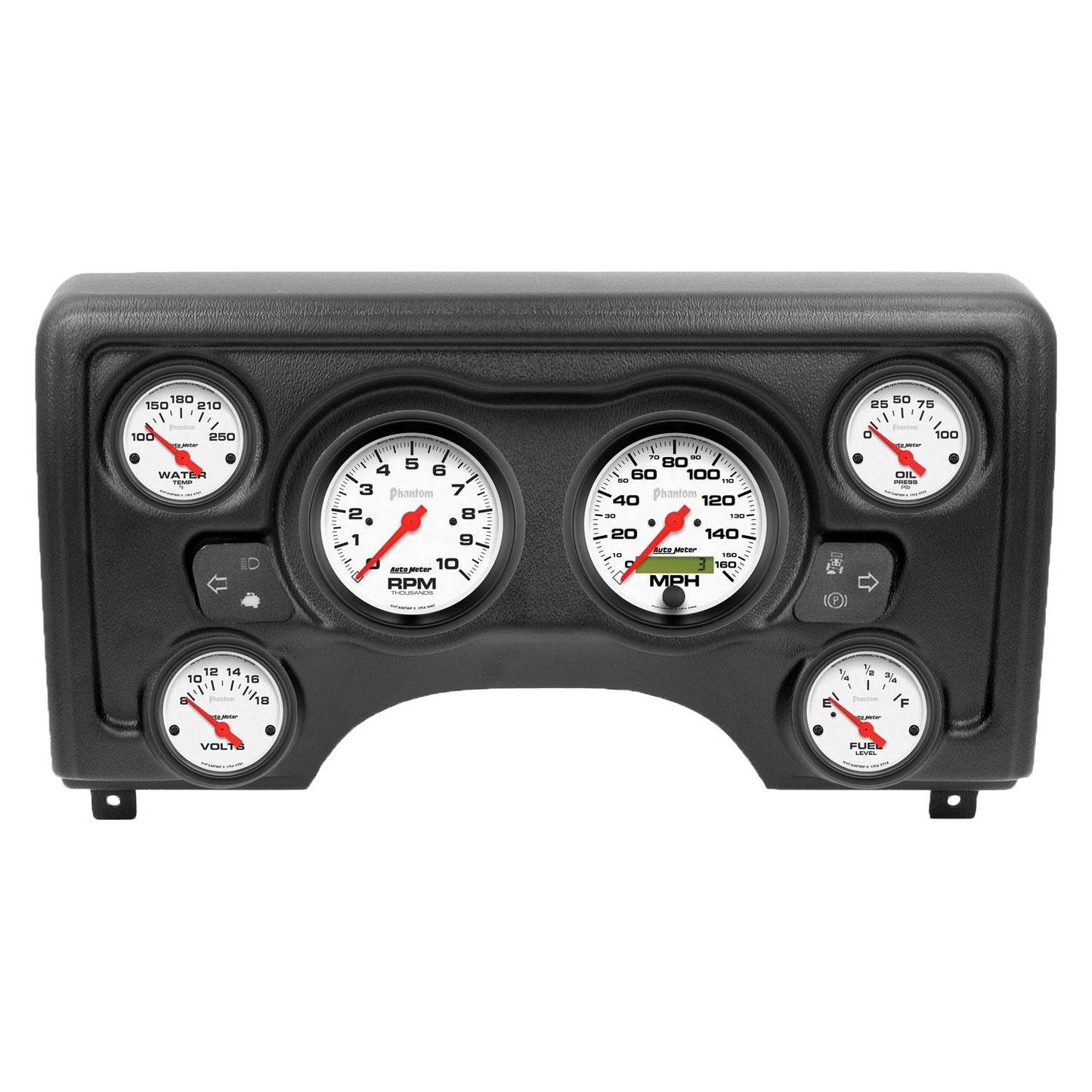 AutoMeter Phantom Direct Fit Dash Kit 97-06 Jeep TJ (2 x 3-3/8in. / 4 x 2-1/16in.) (90011-09)