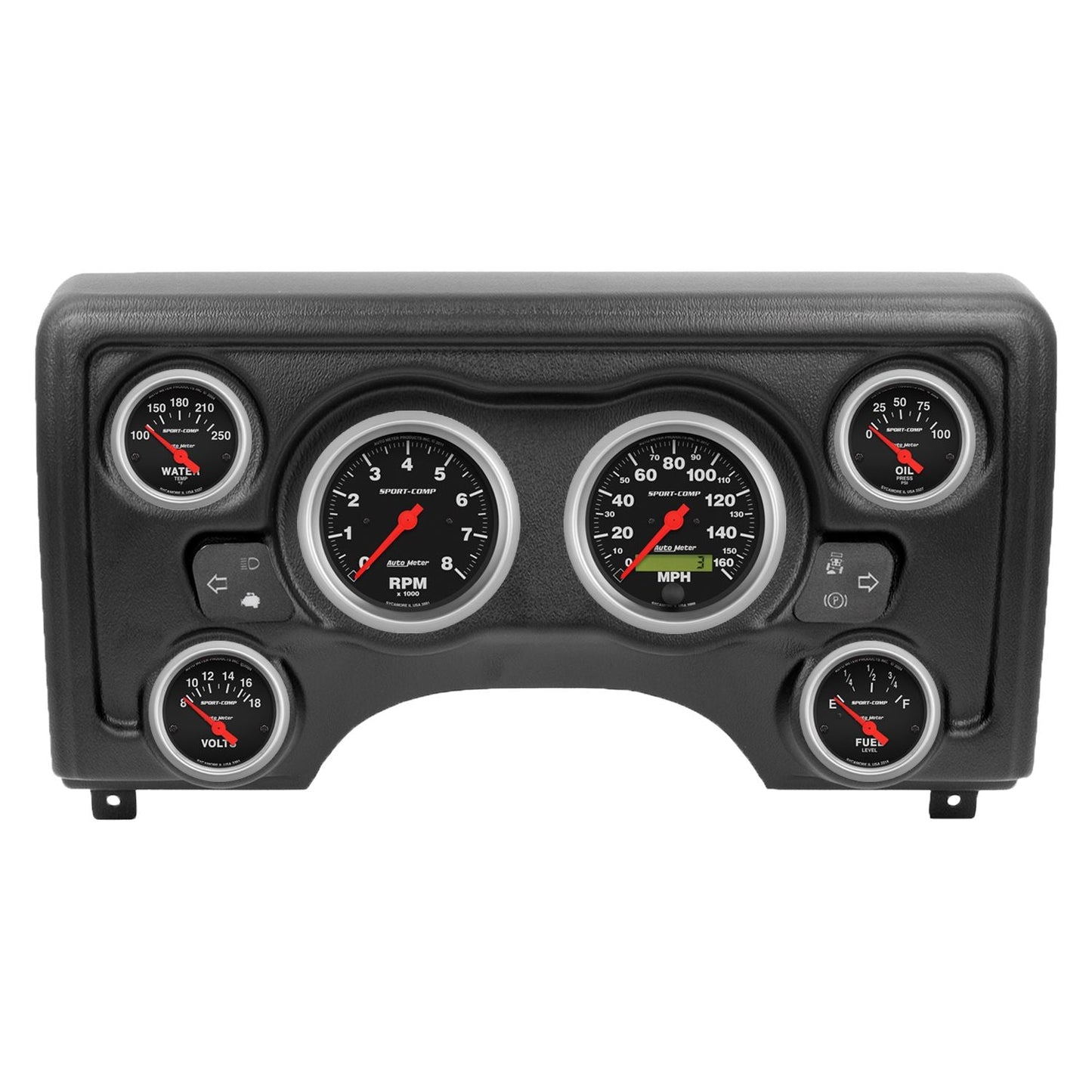 AutoMeter Sport-Comp Direct Fit Dash Kit 97-06 Jeep TJ (2 x 3-3/8in. / 4 x 2-1/16in.) (90011-11)
