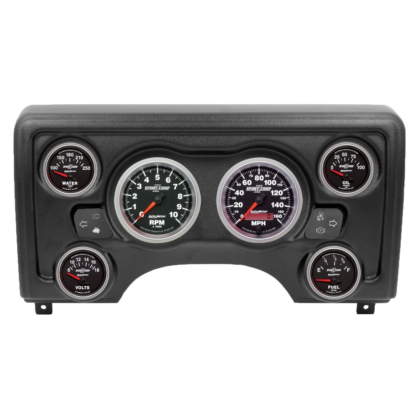 AutoMeter Sport-Comp II Direct Fit Dash Kit 97-06 Jeep TJ (2 x 3-3/8in. / 4 x 2-1/16in.) (90011-12)