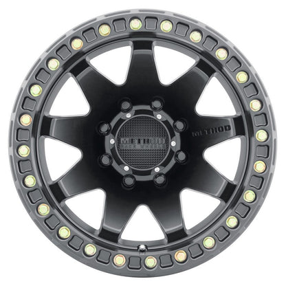 (set of 4) Method MR108 Beadlock Matte Black | 17x9" -44mm | 8x6.5in Wheel